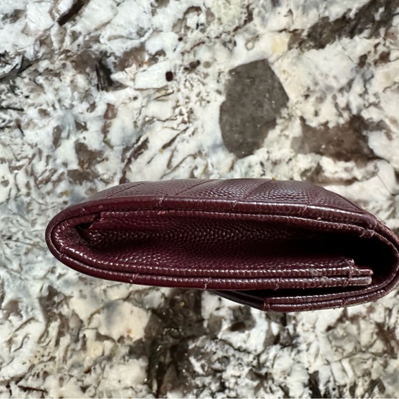 RESERVED Yves Saint Laurent Brown/Dark Burgundy Compact Wallet - Picture 11 of 14